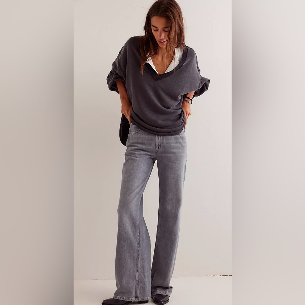 NWT Free People Venice V-Neck Sweatshirt